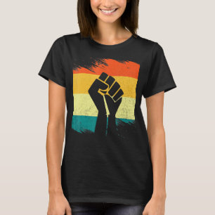 Camiseta Inspirador Black Leaders Power Fist Hand Black His