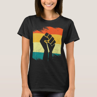 Camiseta Inspirador Black Leaders Power Fist Hand Black His