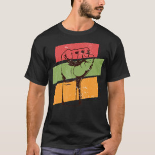 Camiseta Inspirador Black Leaders Power Fist Hand Black His