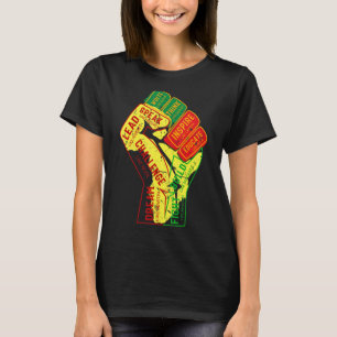 Camiseta Inspirador Black Leaders Power Fist Hand Black His