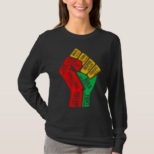 Camiseta Inspirador Black Leaders Power Fist Hand Black His