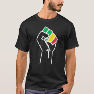 Camiseta Inspirador Black Leaders Power Fist Hand Black His