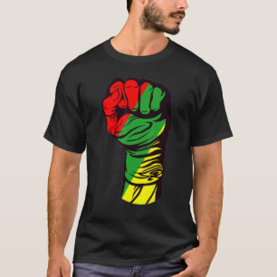 Camiseta Inspirador Black Leaders Power Fist Hand Black His