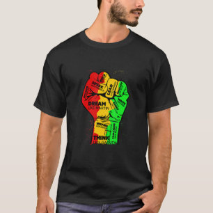 Camiseta Inspirador Black Leaders Power Fist Hand Black His