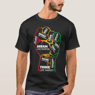 Camiseta Inspirador Black Leaders Power Fist Hand Black His
