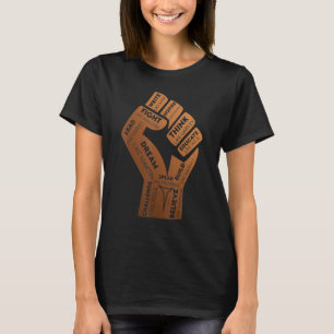 Camiseta Inspirador Black Leaders Power Fist Hand Black His