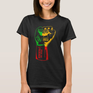 Camiseta Inspirador Black Leaders Power Fist Hand Black His