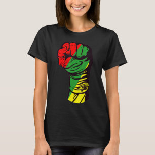 Camiseta Inspirador Black Leaders Power Fist Hand Black His