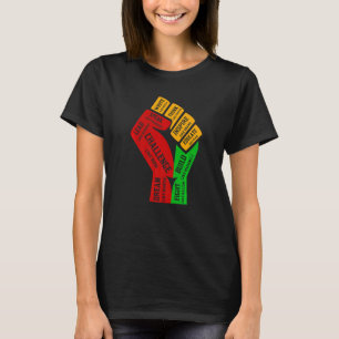 Camiseta Inspirador Black Leaders Power Fist Hand Black His