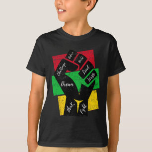 Camiseta Inspirador Black Leaders Power Hand Fist Black His