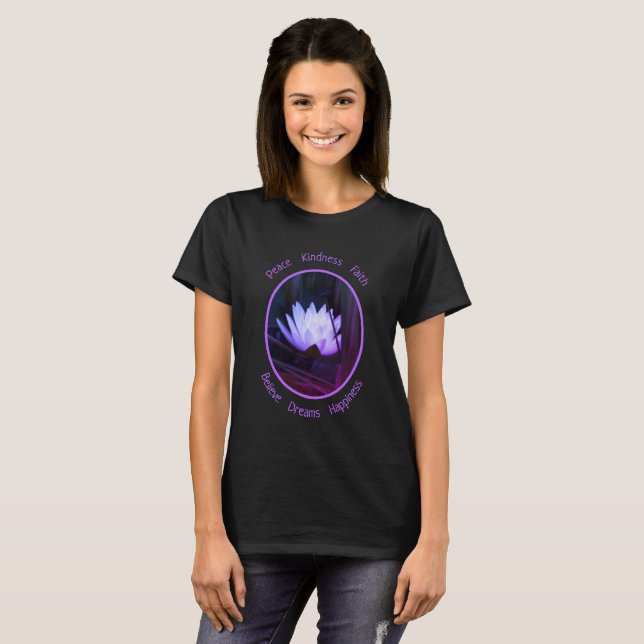 Camiseta Inspirador de flores de lirio de agua de Lotus (Anverso completo)