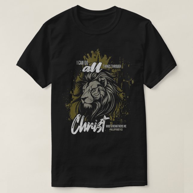Camiseta Inspirador Jesús León Judá Cruz Cristiana Salvar (Diseño del anverso)