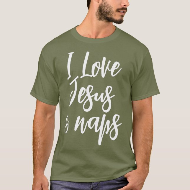 Camiseta Inspirador Me Encanta Jesús Y Naps Fun Faith (Anverso)