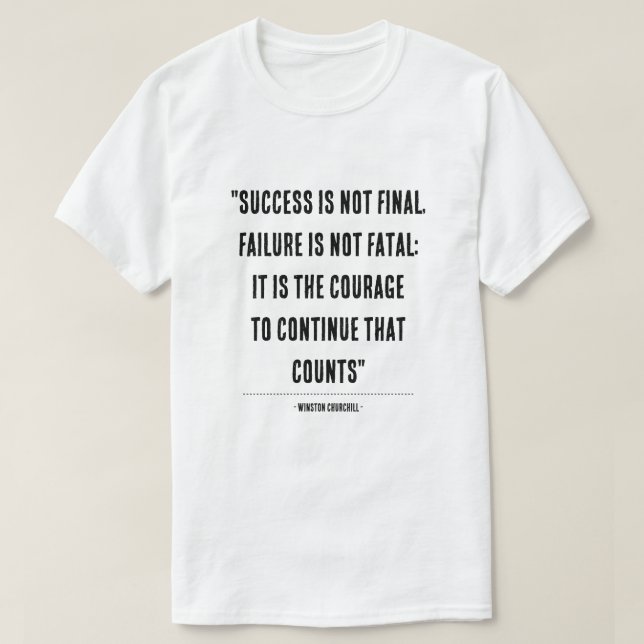 Camiseta Inspirador Winston Churchill cita tipografía D (Diseño del anverso)