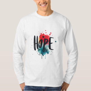 Camiseta Inspiradora acuarela de HOPE vibrante