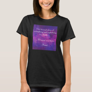Camiseta Inspiradora cita de Rumi sobre resumen púrpura