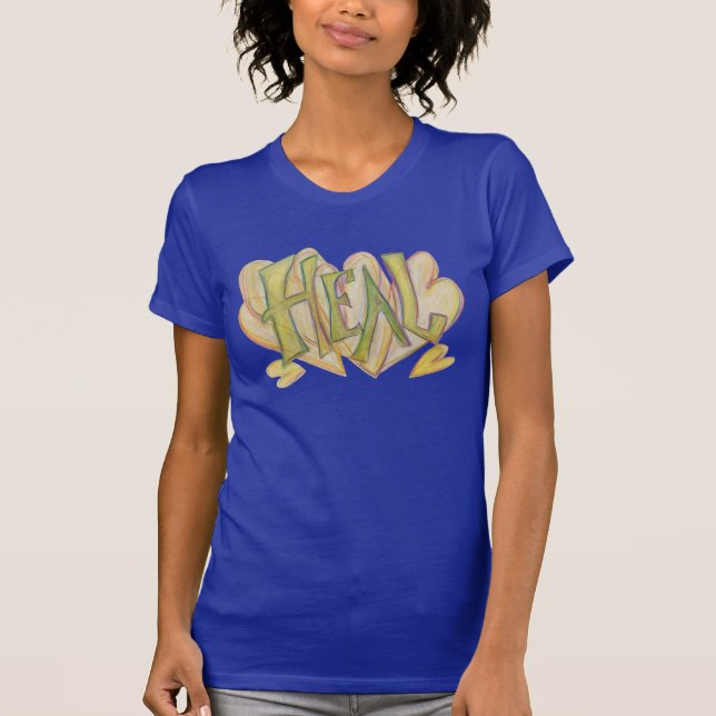 Camiseta Inspiradora de arte de la palabra Corazon (Anverso)