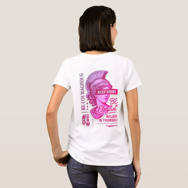 Camiseta Inspiradora de mujeres | Coraje elegante (Reverso completo)