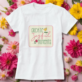 Camiseta Inspiradora floral moderna amarilla y ros