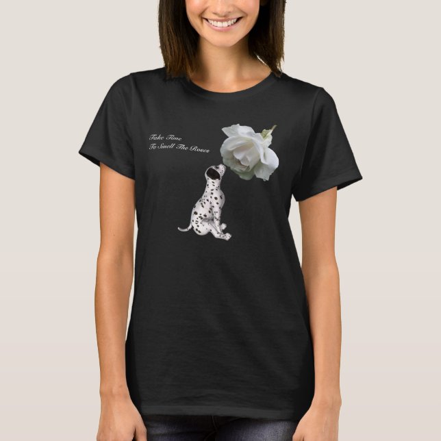 Camiseta inspiradora subió perrito de los rosas (Anverso)