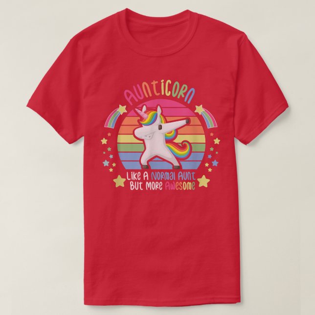 Camiseta Inspirando a Dabbing Unicorn como una tía (Diseño del anverso)