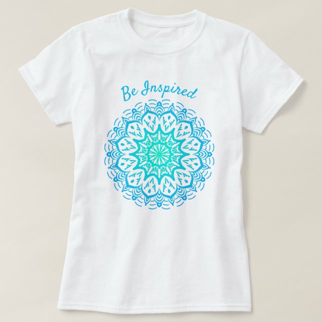 Camiseta Inspirarse Verde azulado azul Mandala Dream Catche (Diseño del anverso)
