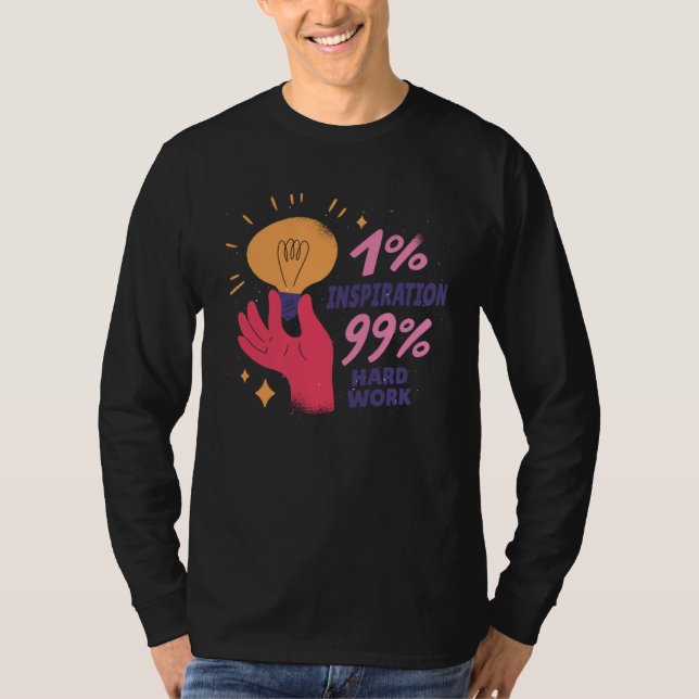 Camiseta Inspiration And Hard Work Lightbulb Bright Percent (Anverso)