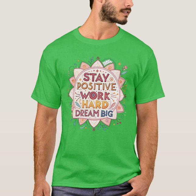 Camiseta Inspirational Mandala with Motivational Quotes fri (Anverso)