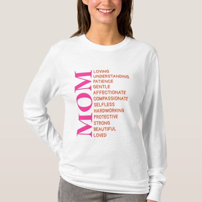 Camiseta Inspirational Mom Shirt – Editable Back Text (Anverso)