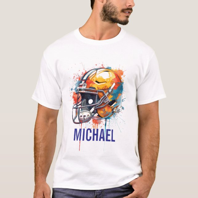 Camiseta Inspirational Motivational Football Helmet Name (Anverso)