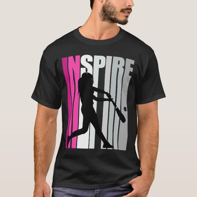 Camiseta Inspire Béisbol Cumpleaños Kick Kick Silhouette (Anverso)