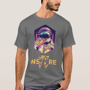 Camiseta Inspire Pi Day Funny Astronauta sostiene Pizza Mat