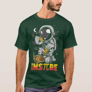 Camiseta Inspire Pi Day Funny Astronauta sostiene Pizza Mat