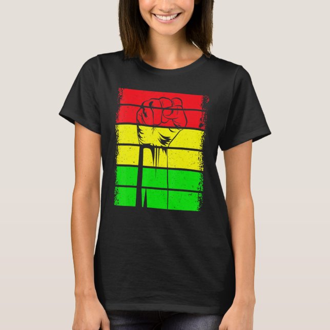 Camiseta Inspiring Black Leaders Power Fist Hand Black Hist (Anverso)