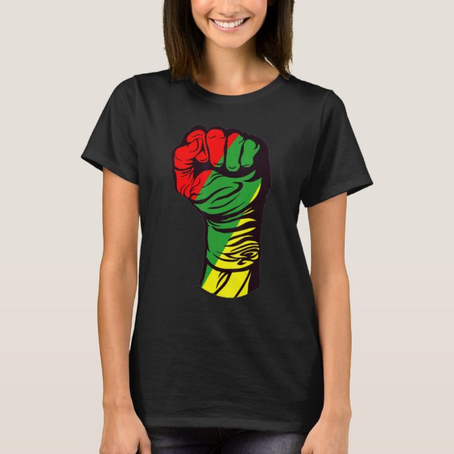 Camiseta Inspiring Black Leaders Power Fist Hand Black Hist (Anverso)