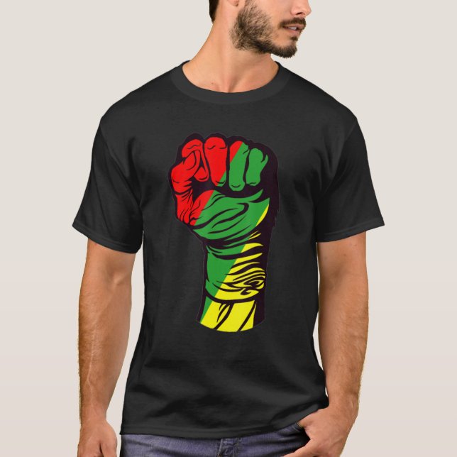 Camiseta Inspiring Black Leaders Power Fist Hand Black Hist (Anverso)
