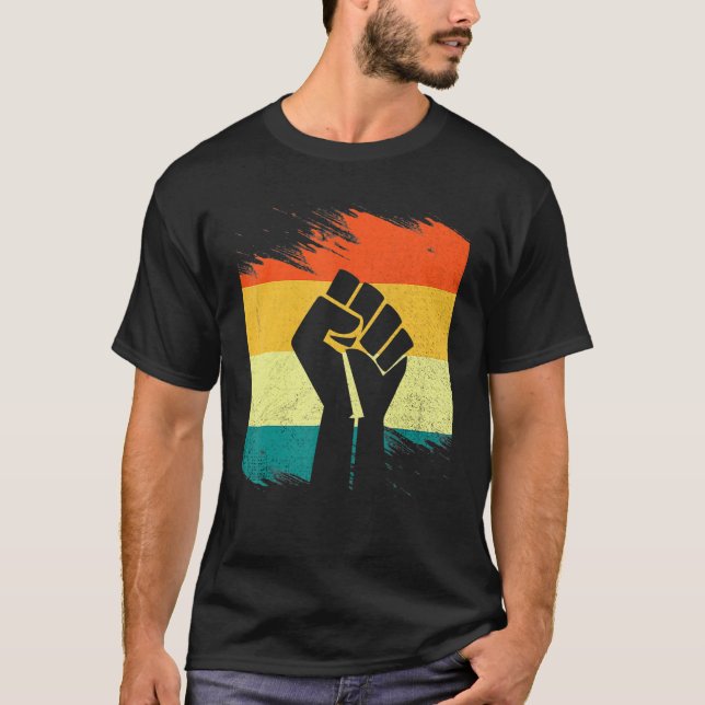 Camiseta Inspiring Black Leaders Power Fist Hand Black Hist (Anverso)