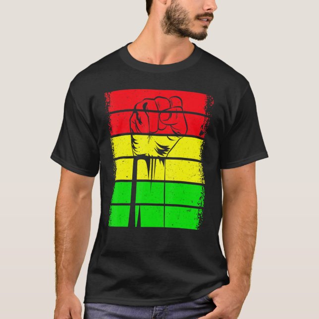 Camiseta Inspiring Black Leaders Power Fist Hand Black Hist (Anverso)