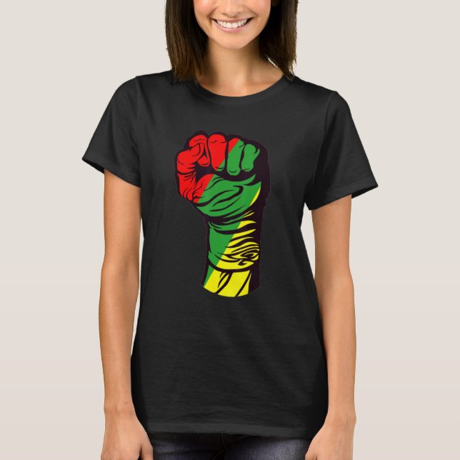 Camiseta Inspiring Black Leaders Power Fist Hand Black Hist (Anverso)