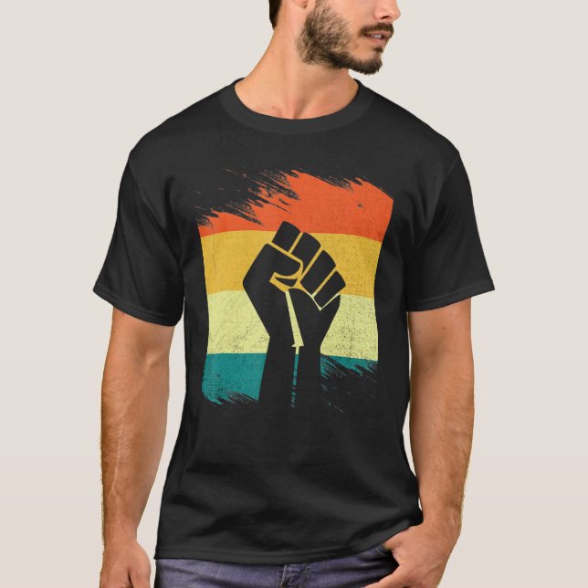 Camiseta Inspiring Black Leaders Power Fist Hand Black Hist (Anverso)
