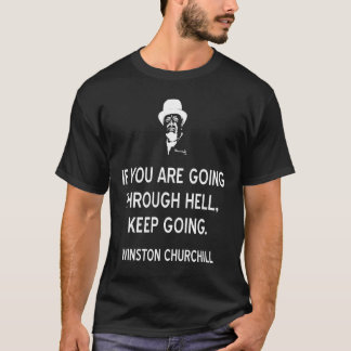 Camiseta Inspiring Winston Churchill Quote on Never Giving 