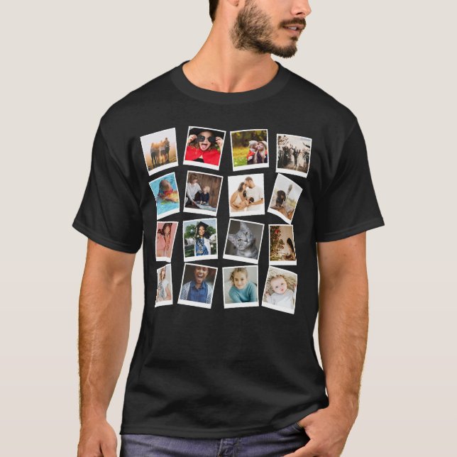 Camiseta instagram personalizado collage de fotografías mod (Anverso)
