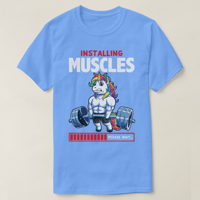 Camiseta Instalación de Músculos Deadlfit Unicorn Gym (Diseño del anverso)