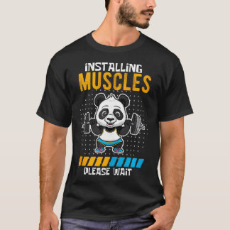 Camiseta Instalación De Músculos Por Favor Esperar Funny Pa