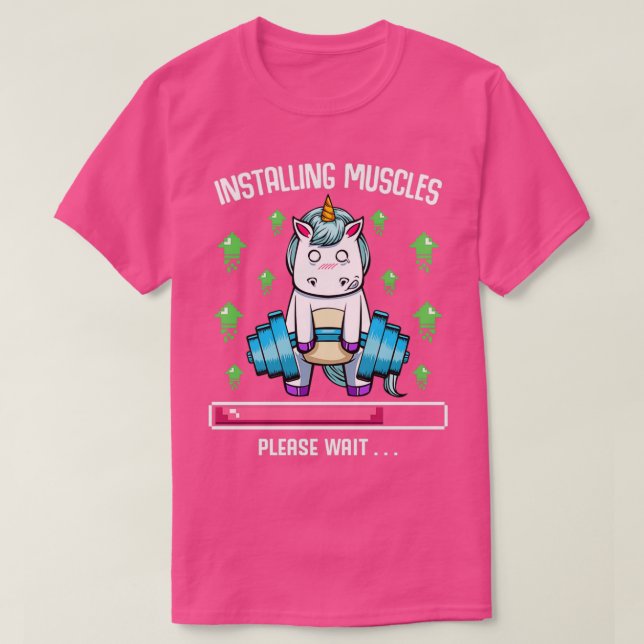 Camiseta Instalación de músculos Por Favor Espere Un Gracio (Diseño del anverso)