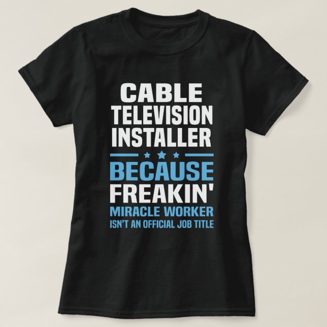 Camiseta Instalador de televisión por cable (Diseño del anverso)