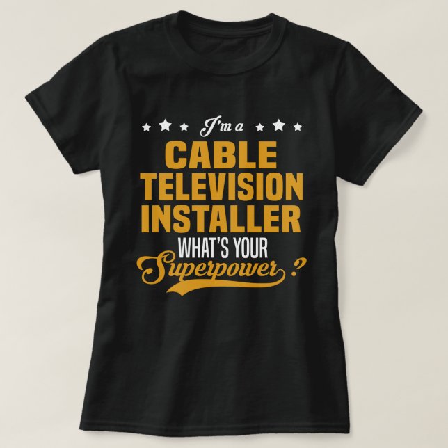 Camiseta Instalador de televisión por cable (Diseño del anverso)