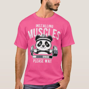 Camiseta Instalando el edificio muscular Fitness Panda Weig