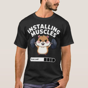 Camiseta Instalando Músculos Por Favor Espere Hamster Diver