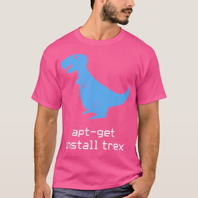 Camiseta Instalar Apt-Get Trex Programmer Humor (Anverso)